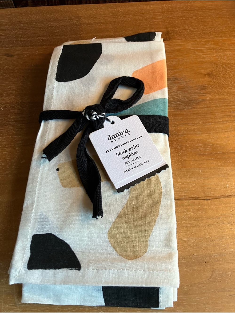 Danica Studio (Set Of 4) Block Print Echo Cotton Napkins